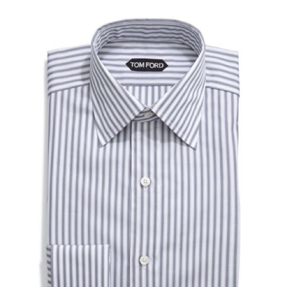 Tom Ford Gray Striped Dress Shirt